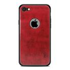 MOFI Shockproof PC+TPU+PU Leather Protective Back Case for iPhone 8(Red) - 1