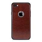 MOFI Shockproof PC+TPU+PU Leather Protective Back Case for iPhone 8(Dark Brown) - 1