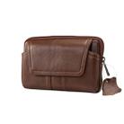 5.2 inch and Below Universal Genuine Leather Men Horizontal Style Case Waist Bag with Belt Hole, For iPhone, Samsung, Sony, Huawei, Meizu, Lenovo, ASUS, Oneplus, Xiaomi, Cubot, Ulefone, Letv, DOOGEE, Vkworld, and other(Coffee) - 2