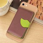 Leaf Style Magnetic Leather Case For iPhone SE 2020 & 8 & 7 , with Holder & Card Slots & Wallet & Photo Frame (Brown) - 1