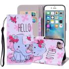 Butterfly Elephant Pattern Colored Drawing Horizontal Flip Leather Case For iPhone SE 2020 & 8 & 7, with Holder & Card Slots & Wallet & Lanyard - 1