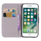White Cat Pattern Colored Drawing Horizontal Flip Leather Case For iPhone SE 2020 & 8 & 7, with Holder & Card Slots & Wallet & Lanyard - 4