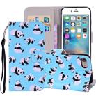 Panda Pattern Colored Drawing Horizontal Flip Leather Case For iPhone SE 2020 & 8 & 7, with Holder & Card Slots & Wallet & Lanyard - 1