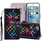 Colored Pineapple Pattern Colored Drawing Horizontal Flip Leather Case For iPhone SE 2020 & 8 & 7, with Holder & Card Slots & Wallet & Lanyard - 1