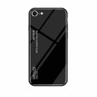 Gradient Color Glass Case For iPhone SE 2020 & 8 & 7 (Black) - 1