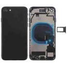 Battery Back Cover Assembly with Side Keys & Vibrator & Speaker Ringer Buzzer & Power Button + Volume Button Flex Cable & Card Tray for iPhone 8(Black) - 1
