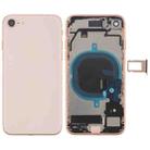 Battery Back Cover Assembly with Side Keys & Vibrator & Speaker Ringer Buzzer & Power Button + Volume Button Flex Cable & Card Tray for iPhone 8(Rose Gold) - 1