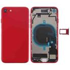 Battery Back Cover Assembly with Side Keys & Vibrator & Speaker Ringer Buzzer & Power Button + Volume Button Flex Cable & Card Tray for iPhone 8(Red) - 1