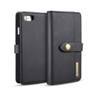 DG.MING Lambskin Detachable Horizontal Flip Magnetic Case For iPhone SE 2020 & 8 & 7, with Holder & Card Slots & Wallet (Black) - 1