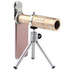 Universal 18X Zoom Telescope Telephoto Camera Lens with Tripod Mount & Mobile Phone Clip, For iPhone, Galaxy, Huawei, Xiaomi, LG, HTC and Other Smart Phones (Gold) - 1