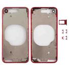 Transparent Back Cover with Camera Lens & SIM Card Tray & Side Keys for iPhone 8 (Red) - 1