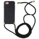 For iPhone 8 / 7 TPU Anti-Fall Mobile Phone Case With Lanyard(Black) - 1
