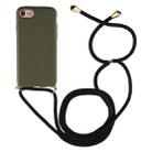 For iPhone 8 / 7 TPU Anti-Fall Mobile Phone Case With Lanyard(Green) - 1