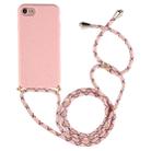 For iPhone 8 / 7 TPU Anti-Fall Mobile Phone Case With Lanyard(Rose Gold) - 1