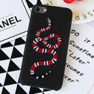 Black Background Embroidery Red Snake Pattern PU Soft Protective Case For iPhone SE 2020 & 8 & 7 - 1