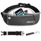 Mucro Running Fanny Bag Large Capacity Sports Belt Waist Pouch Bag with Survival Whistle & Adjustable Extender for iPhone 12  / 12 Pro, iPhone XS Max and 6.5 inch Phones (Black) - 1