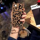 For iPhone SE 2020 & 8 & 7 Leopard Cat Pattern Full Coverage Drop-proof Protective Back Cover Case with Furry Ball Pendant - 1