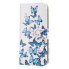 For iPhone SE 2020 & 8 & 7 Small Blue Butterflies Pattern Horizontal Flip Leather Case with Holder & Card Slots & Wallet - 2