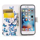 For iPhone SE 2020 & 8 & 7 Small Blue Butterflies Pattern Horizontal Flip Leather Case with Holder & Card Slots & Wallet - 4