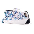 For iPhone SE 2020 & 8 & 7 Small Blue Butterflies Pattern Horizontal Flip Leather Case with Holder & Card Slots & Wallet - 5