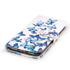 For iPhone SE 2020 & 8 & 7 Small Blue Butterflies Pattern Horizontal Flip Leather Case with Holder & Card Slots & Wallet - 6