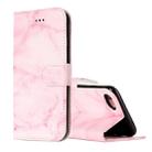 For iPhone SE 2020 & 8 & 7 Pink Marble Pattern Horizontal Flip Leather Case with Holder & Card Slots & Wallet - 1