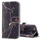 For iPhone SE 2020 & 8 & 7 Black Gold Marble Pattern Horizontal Flip Leather Case with Holder & Card Slots & Wallet - 1