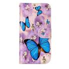 For iPhone SE 2020 & 8 & 7 Embossed Purple Butterfly Pattern Horizontal Flip Leather Case with Holder & Card Slots & Wallet & Photo Frame - 2