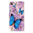 For iPhone SE 2020 & 8 & 7 Embossed Purple Butterfly Pattern Horizontal Flip Leather Case with Holder & Card Slots & Wallet & Photo Frame - 3