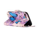 For iPhone SE 2020 & 8 & 7 Embossed Purple Butterfly Pattern Horizontal Flip Leather Case with Holder & Card Slots & Wallet & Photo Frame - 5