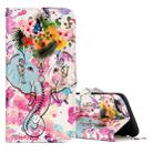 For iPhone SE 2020 & 8 & 7 Embossed Flower Elephant Pattern Horizontal Flip Leather Case with Holder & Card Slots & Wallet & Photo Frame - 1