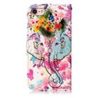 For iPhone SE 2020 & 8 & 7 Embossed Flower Elephant Pattern Horizontal Flip Leather Case with Holder & Card Slots & Wallet & Photo Frame - 3