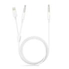 MH030 1m 2 in 1 8 Pin Male & 3.5mm Male to 3.5mm Male AUX Audio Cable For iPhone, iPad, Samsung, Huawei, Xiaomi, HTC - 1