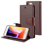 GOOSPERY SONATA DIARY For iPhone SE 2020 & 8 & 7 Business Style Magnetic Clasp Horizontal Flip Leather Case with Holder & Card Slots & Wallet(Brown) - 1
