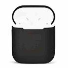 Portable Wireless Bluetooth Earphone Silicone Protective Box Anti-lost Dropproof Storage Bag for Apple AirPods 1/2(Earphone is not Included)(Black) - 1