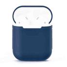 Portable Wireless Bluetooth Earphone Silicone Protective Box Anti-lost Dropproof Storage Bag for Apple AirPods 1/2(Earphone is not Included)(Dark Blue) - 1