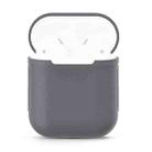 Portable Wireless Bluetooth Earphone Silicone Protective Box Anti-lost Dropproof Storage Bag for Apple AirPods 1/2(Earphone is not Included)(Grey) - 1