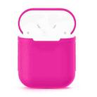 Portable Wireless Bluetooth Earphone Silicone Protective Box Anti-lost Dropproof Storage Bag for Apple AirPods 1/2(Earphone is not Included)(Magenta) - 1