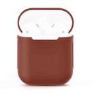 Portable Wireless Bluetooth Earphone Silicone Protective Box Anti-lost Dropproof Storage Bag for Apple AirPods 1/2(Earphone is not Included)(Brown) - 1