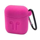 Portable Wireless Bluetooth Earphone Silicone Protective Box Anti-lost Dropproof Storage Bag with Hook for Apple AirPods 1/2(Magenta) - 1