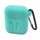 Portable Wireless Bluetooth Earphone Silicone Protective Box Anti-lost Dropproof Storage Bag with Hook Portable for Apple AirPods 1/2(Mint Green) - 1