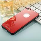 For iPhone SE 2020 & 8 & 7 0.8mm Tempered Glass High Quality TPU Airframe Protective Back Cover Case(Red) - 1