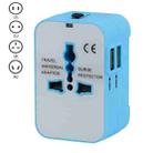 Portable Multi-function Dual USB Ports Global Universal Travel Wall Charger Power Socket, For iPad , iPhone, Galaxy, Huawei, Xiaomi, LG, HTC and Other Smart Phones, Rechargeable Devices(Blue) - 1