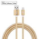YF-MX02 1m 2.4A MFI Certificated 8 Pin to USB Nylon Weave Style Data Sync Charging Cable(Gold) - 1