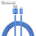 YF-MX02 1m 2.4A MFI Certificated 8 Pin to USB Nylon Weave Style Data Sync Charging Cable(Blue) - 1