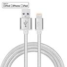 YF-MX02 1m 2.4A MFI Certificated 8 Pin to USB Nylon Weave Style Data Sync Charging Cable(Silver) - 1