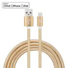YF-MX03 2m 2.4A MFI Certificated 8 Pin to USB Nylon Weave Style Data Sync Charging Cable(Gold) - 1