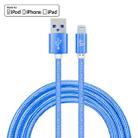 YF-MX03 2m 2.4A MFI Certificated 8 Pin to USB Nylon Weave Style Data Sync Charging Cable(Blue) - 1