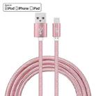 YF-MX03 2m 2.4A MFI Certificated 8 Pin to USB Nylon Weave Style Data Sync Charging Cable(Rose Gold) - 1