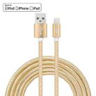 YF-MX04 3m 2.4A MFI Certificated 8 Pin to USB Nylon Weave Style Data Sync Charging Cable(Gold) - 1